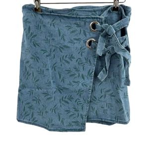 Lumiere Wrap Skirt Leaf Print New‎ Medium